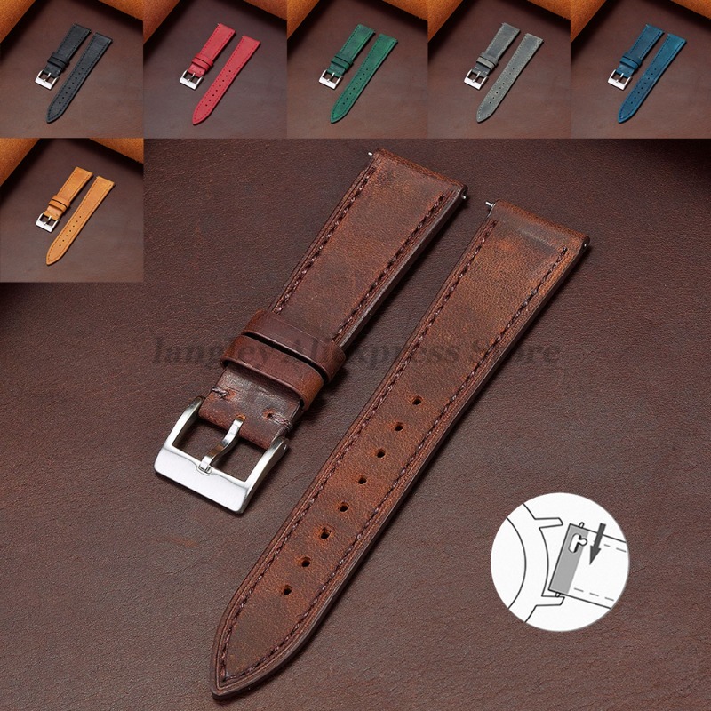Leather Strap Quick Release - Correa de reloj de cuero genuino