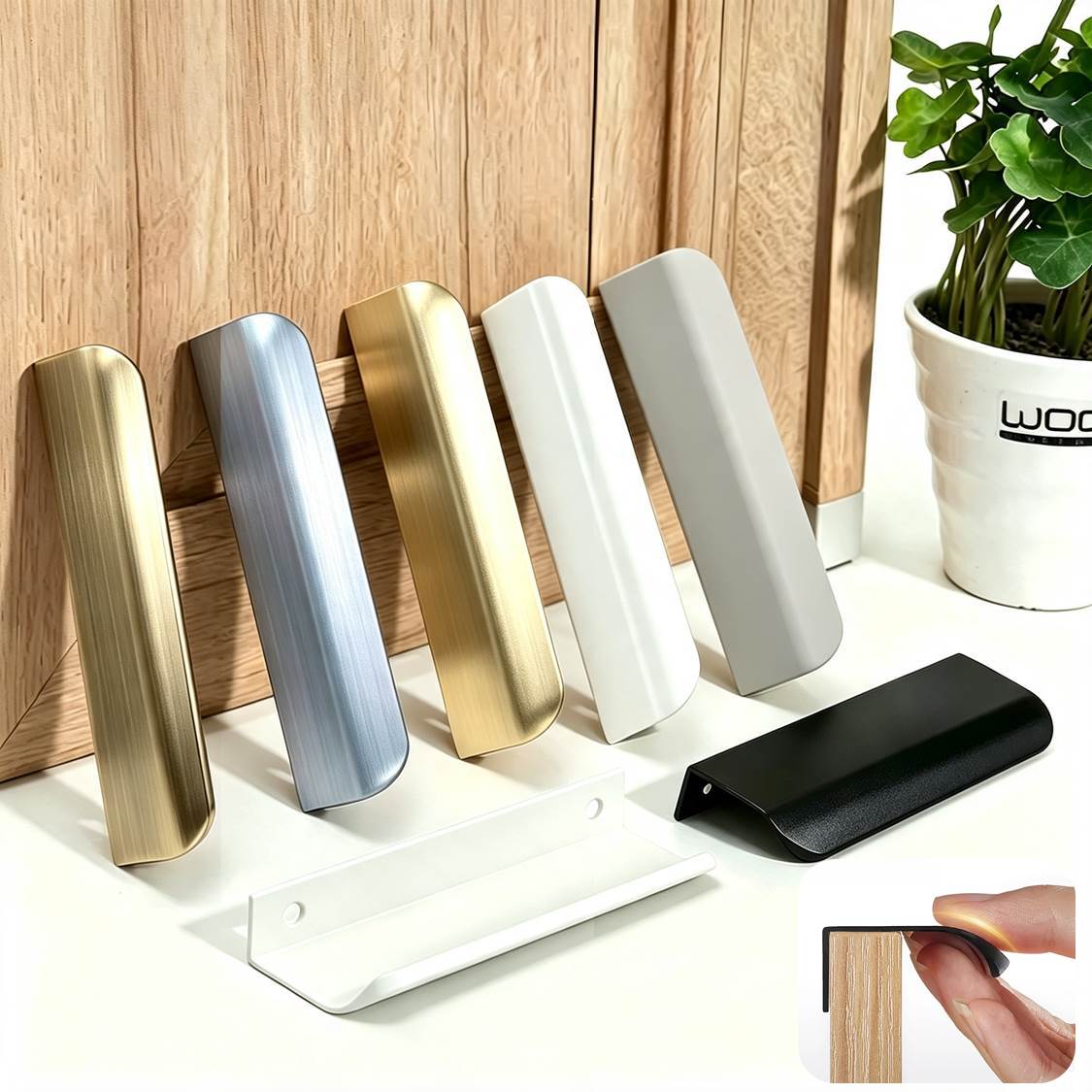 Curved Spring Bar - Tiradores Ocultos de Aluminio para Gabinetes,