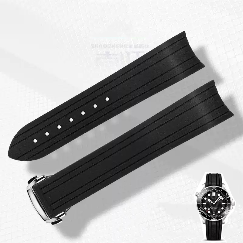 Omega Watch Seamaster - Correa de reloj de silicona de