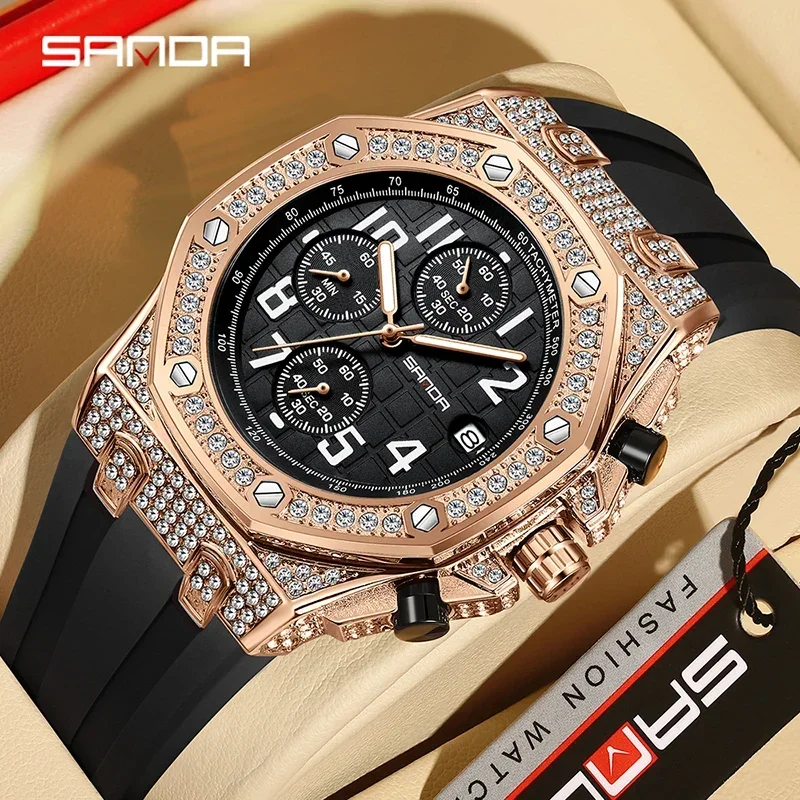 Rubber Strap Diver - Reloj de Cuarzo SANDA 7026 para