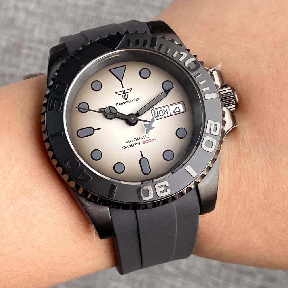 Rubber Strap Diver - Tandorio-Reloj Automático NH36A para hombre, accesorio