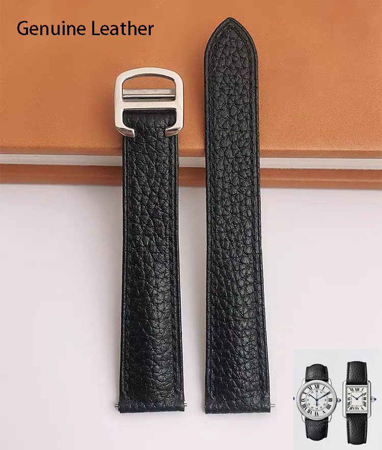 Correa de reloj de cuero genui - Cartier Watch Santos reseña y precio