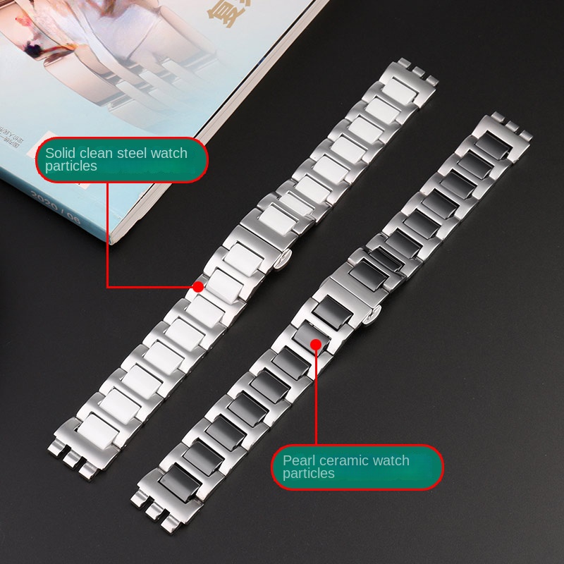 For Swatch Ceramic+ Stainless  - Butterfly Clasp Deployant reseña y precio