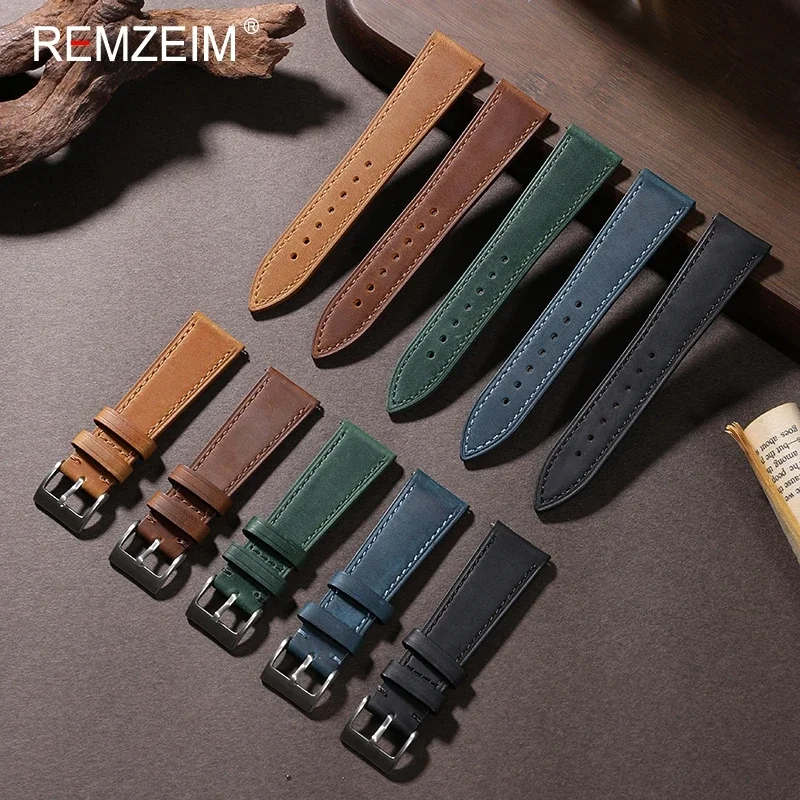 Crazy Horse-Correa de cuero de - Suede Strap Watch reseña y precio