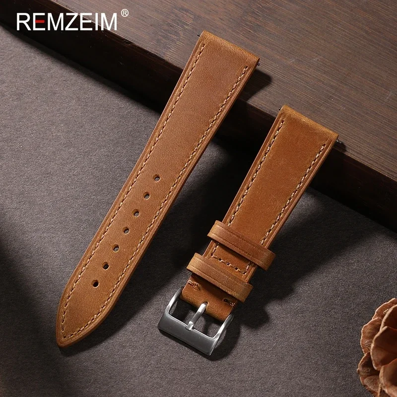 Crazy Horse-Correa de cuero de - Suede Strap Watch reseña y precio