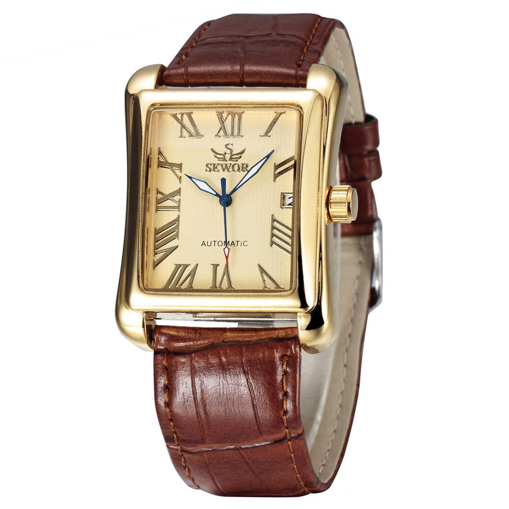 SEWOR-relojes mecánicos automá - Cartier Watch Santos reseña y precio
