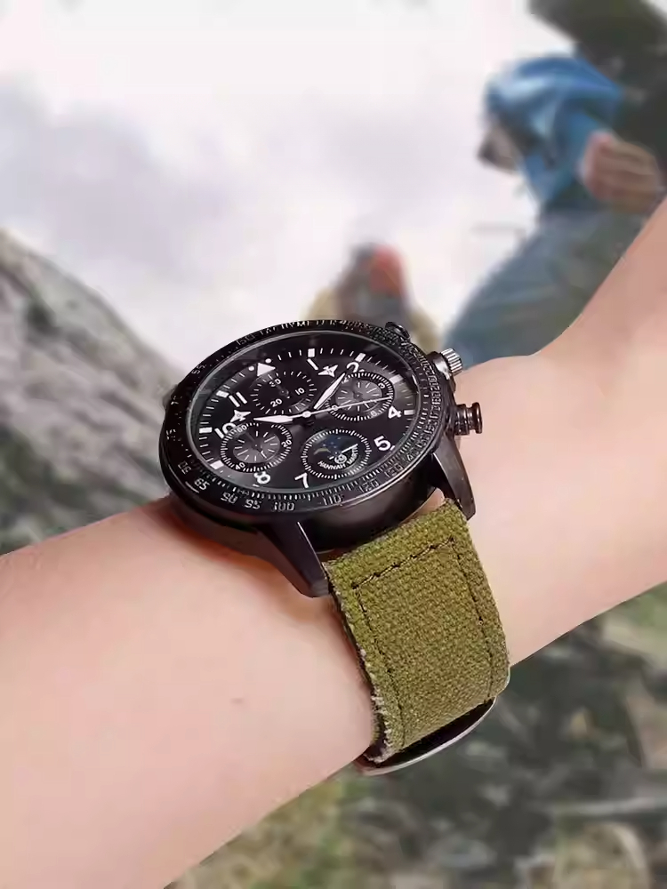 Correa de reloj de lona y cuer - Canvas Strap Watch reseña y precio